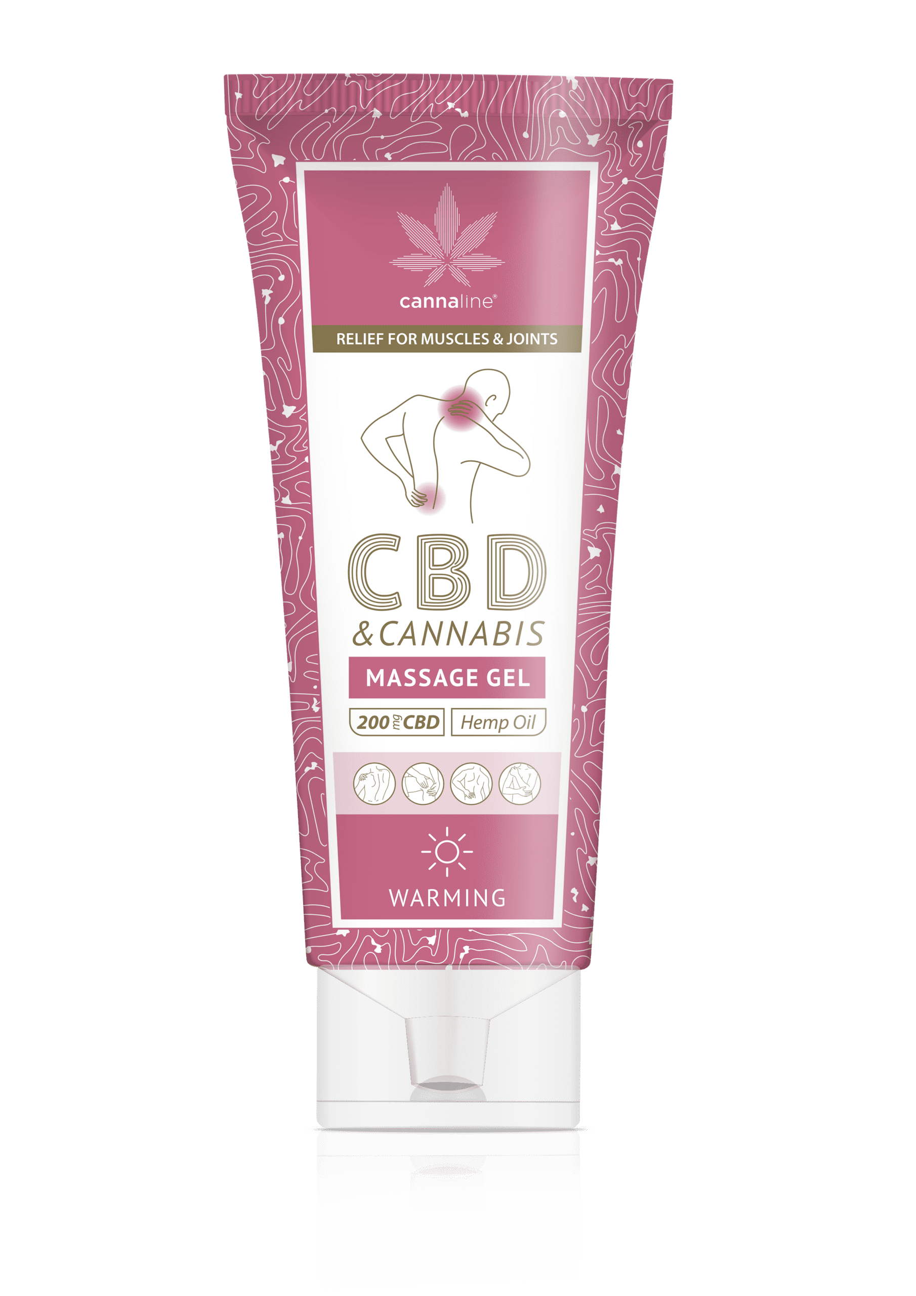 Cannaline CBD warming massage gel bottle 200ml