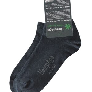 Black hemp organic cotton ankle socks unisex by HempAge