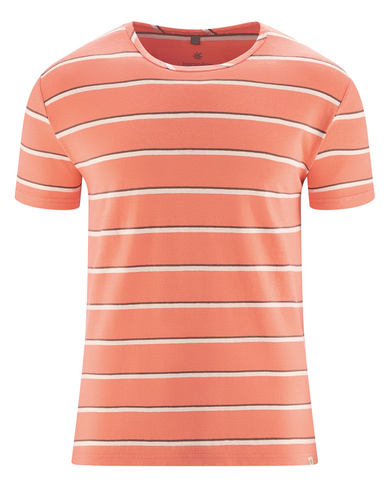 HempAge peach hemp t-shirt, organic cotton striped