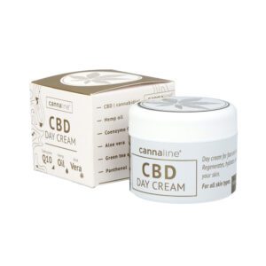 Cannaline CBD Day Cream 50ml, lightweight daily moisturizer with hemp oil and Coenzyme Q10