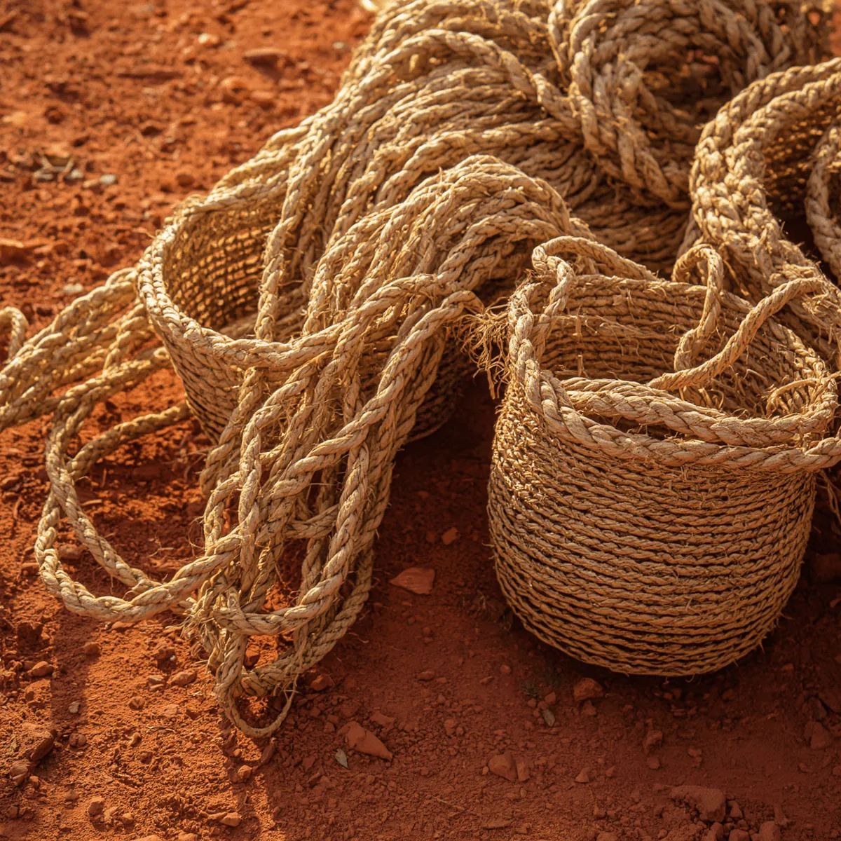 African hemp baskets