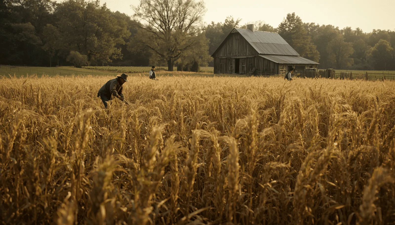 Colonial America hemp field
