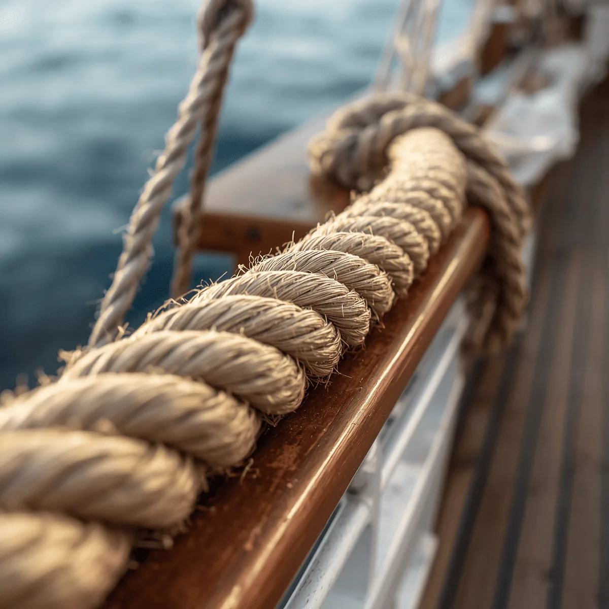 Hemp rope rigging detail