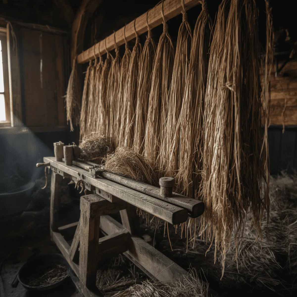 Coiled hemp rope